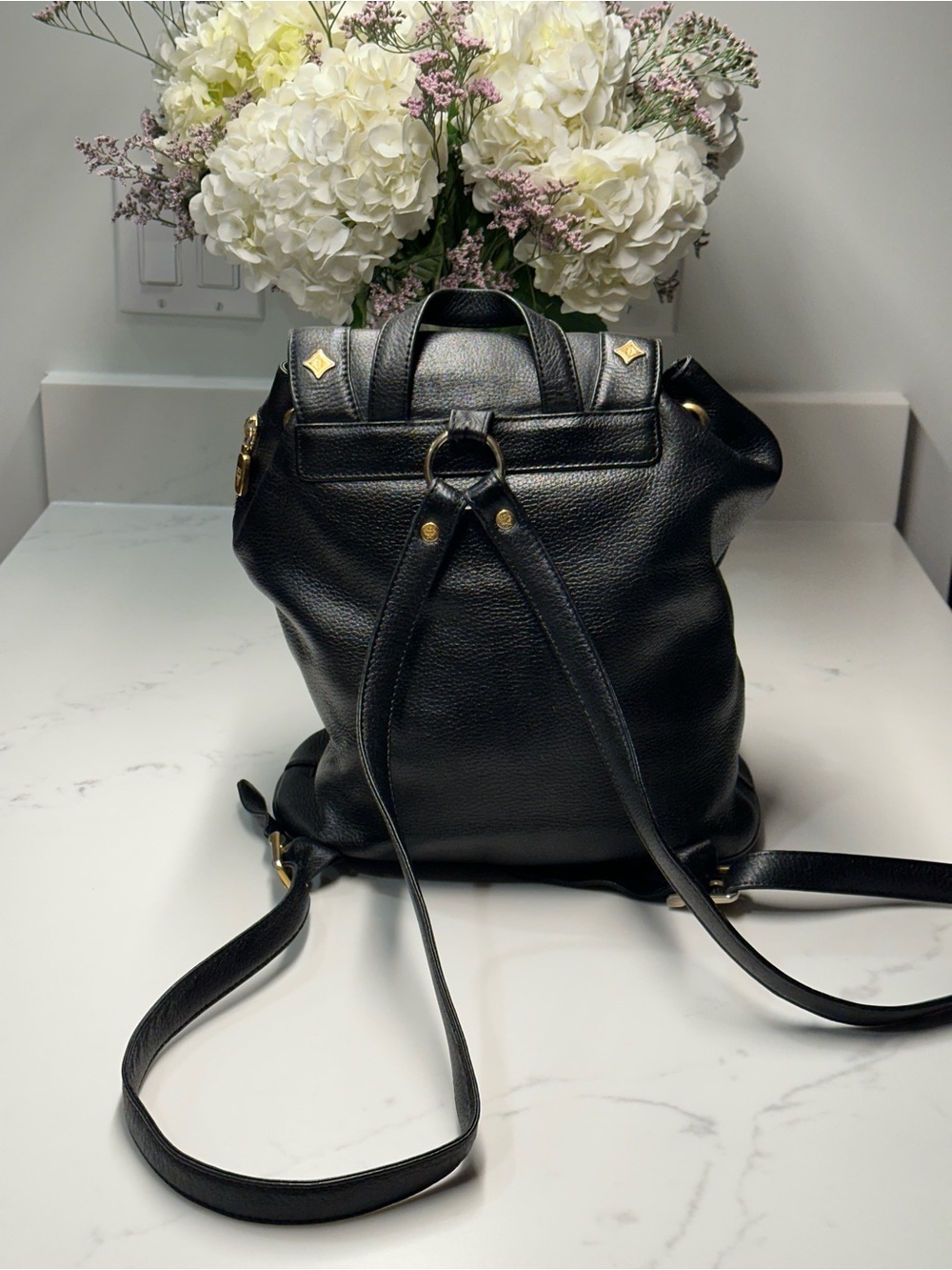 MCM Black Leather Mini Backpack - Gold Hardware - Picture 5 of 16